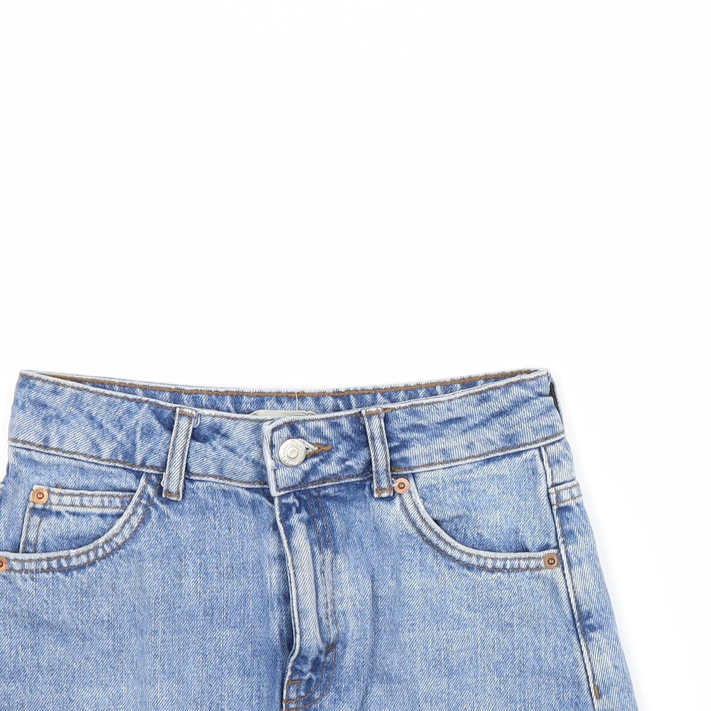 Topshop Womens Blue  Denim Mini Skirt Size 4