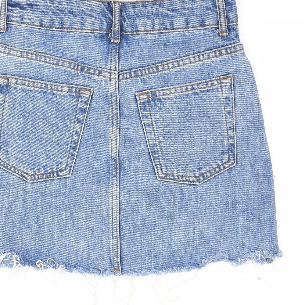 Topshop Womens Blue  Denim Mini Skirt Size 4