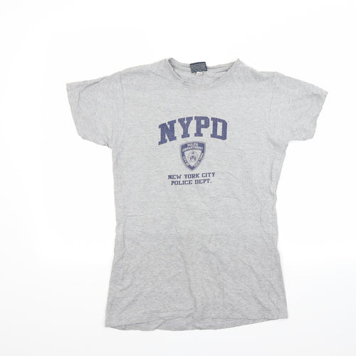 Preworn Womens Grey   Basic T-Shirt Size S  - NYPD