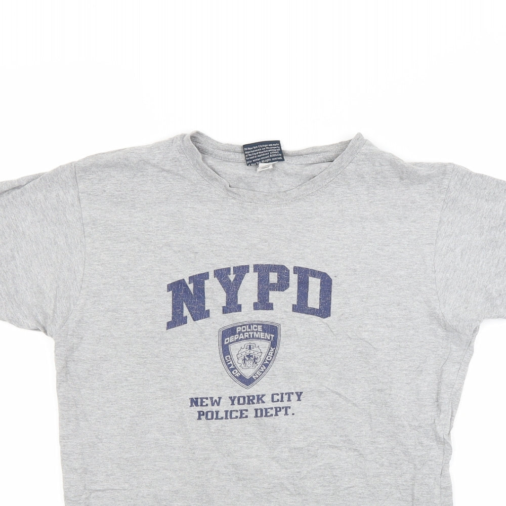 Preworn Womens Grey   Basic T-Shirt Size S  - NYPD