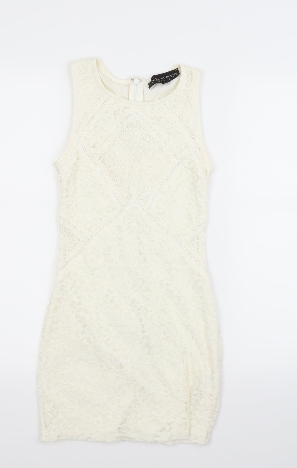 Topshop Womens White Floral  A-Line  Size 6
