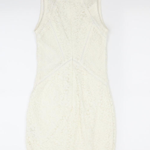 Topshop Womens White Floral  A-Line  Size 6