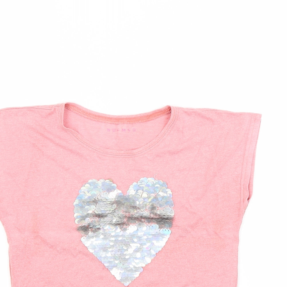 Nutmeg Girls Pink   Basic T-Shirt Size 9-10 Years
