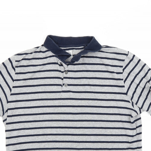 Ceader wood state Mens Grey Striped   Polo Size M