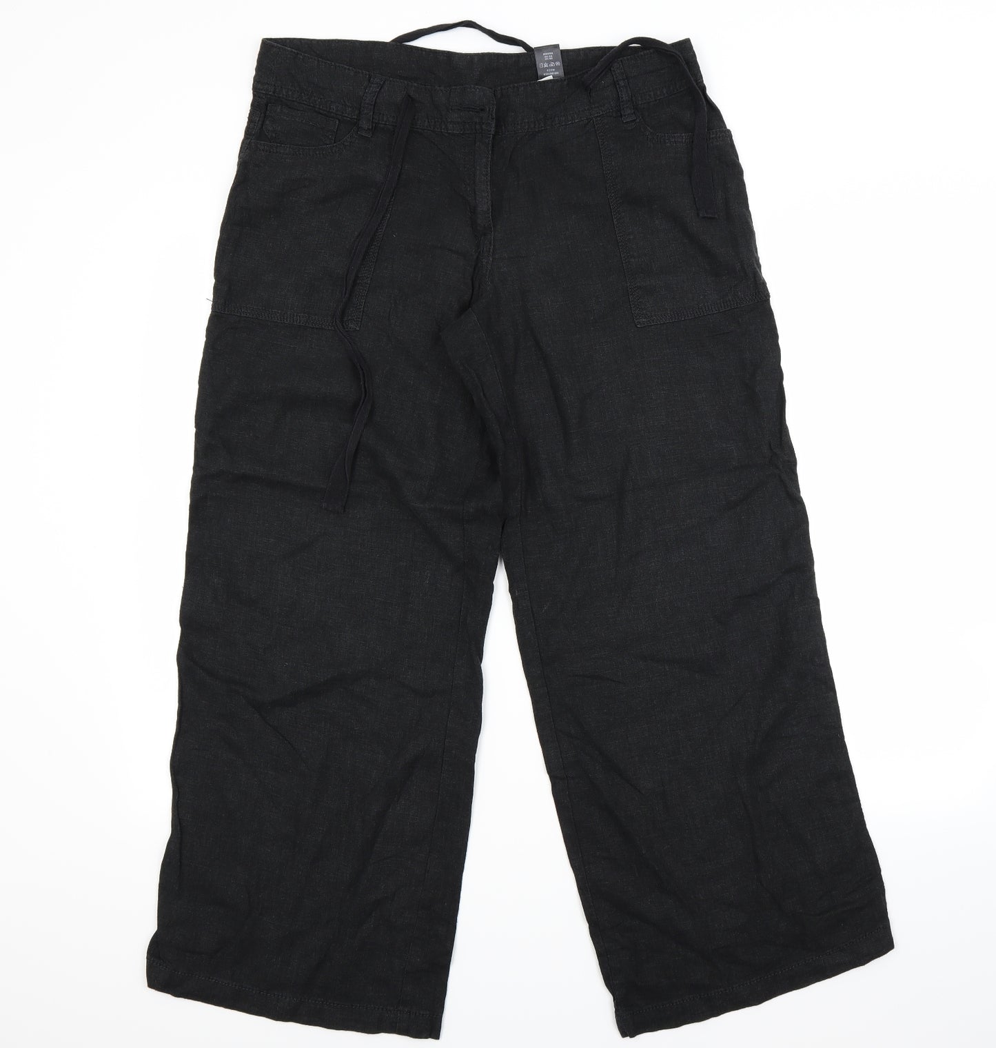 NEXT Womens Black   Capri Trousers Size 12 L23 in