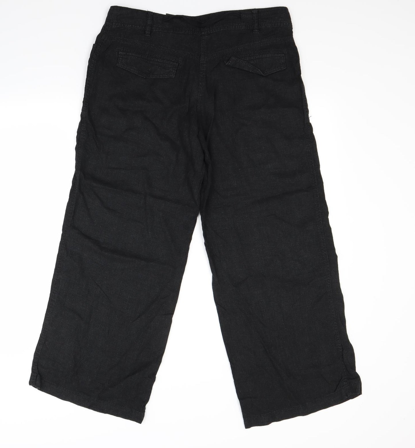 NEXT Womens Black   Capri Trousers Size 12 L23 in