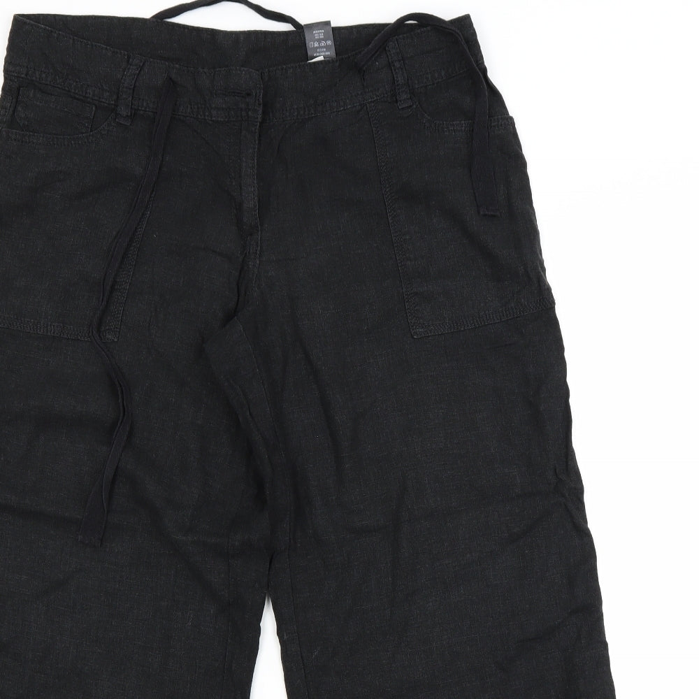 NEXT Womens Black   Capri Trousers Size 12 L23 in