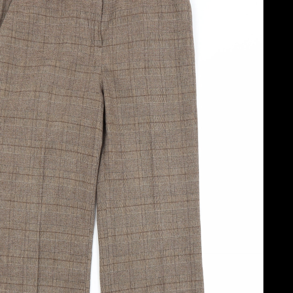 Marks and Spencer Womens Brown Check  Trousers  Size 12 L28 in