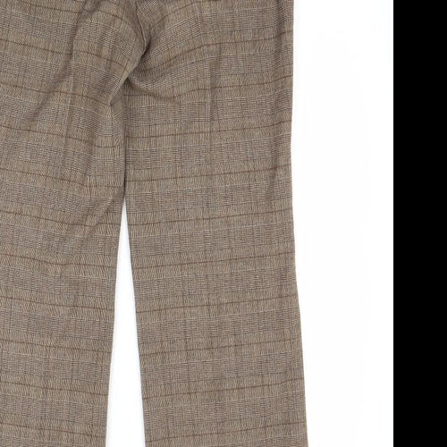 Marks and Spencer Womens Brown Check  Trousers  Size 12 L28 in