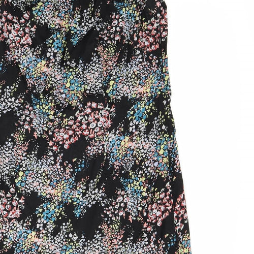 Preworn Womens Black Floral  A-Line  Size 12