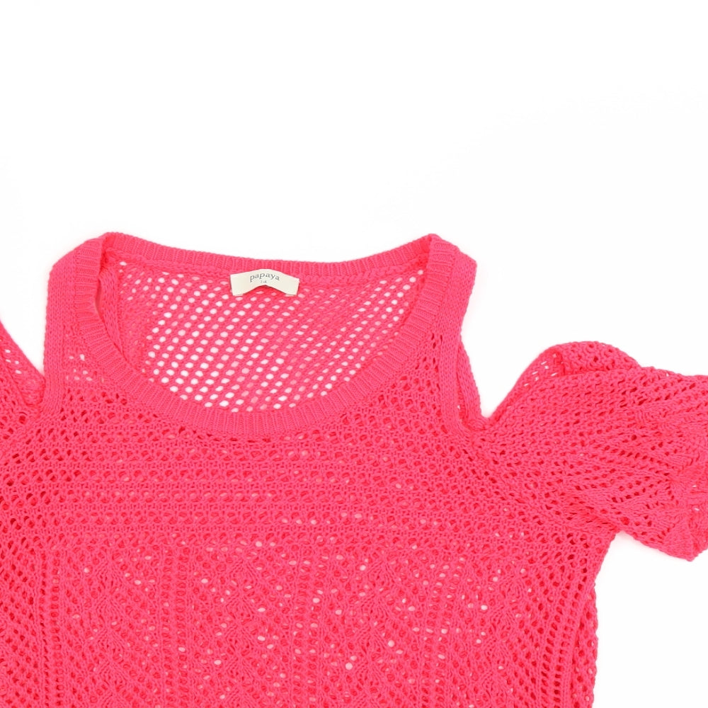 Papaya Womens Red   Pullover Jumper Size 14