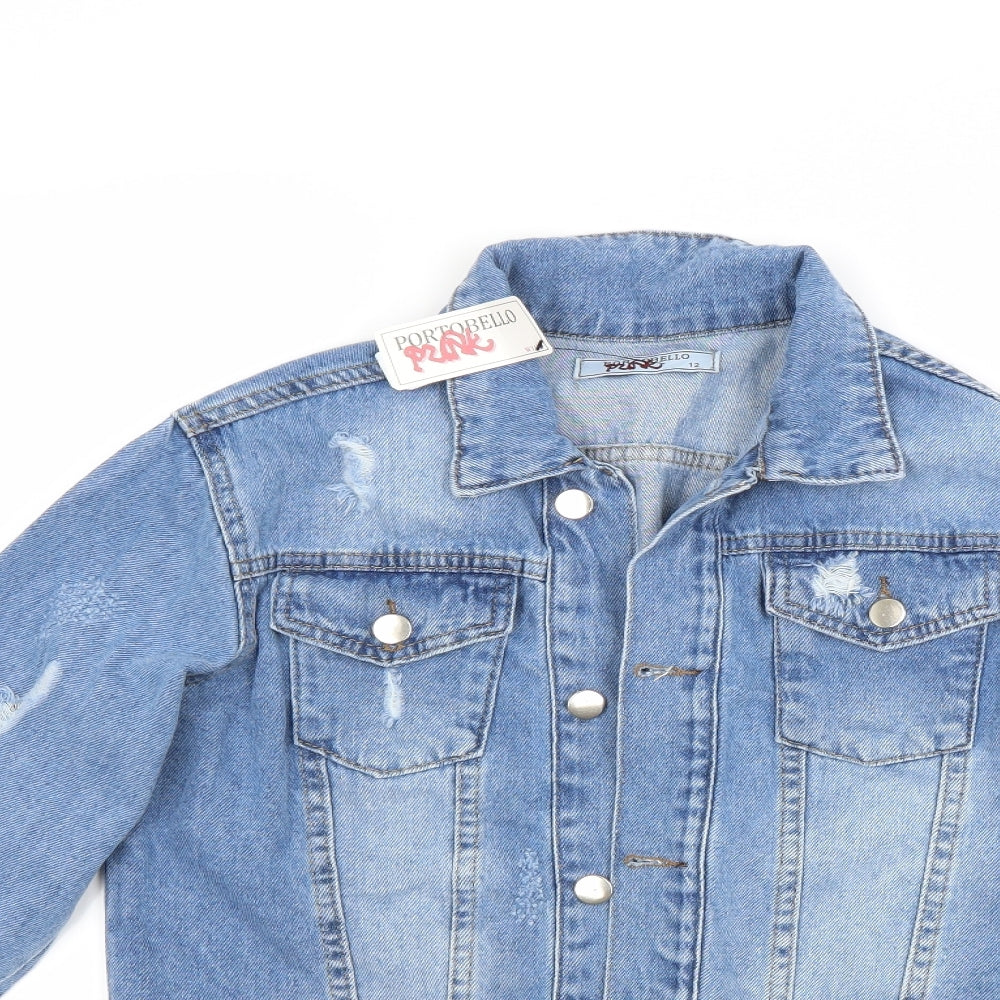 Portobello punk Womens Blue  Denim Jacket Coat Size 12