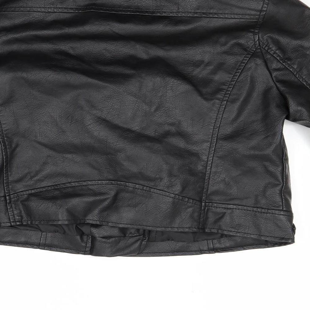Primark Womens Black   Biker Coat Size 14