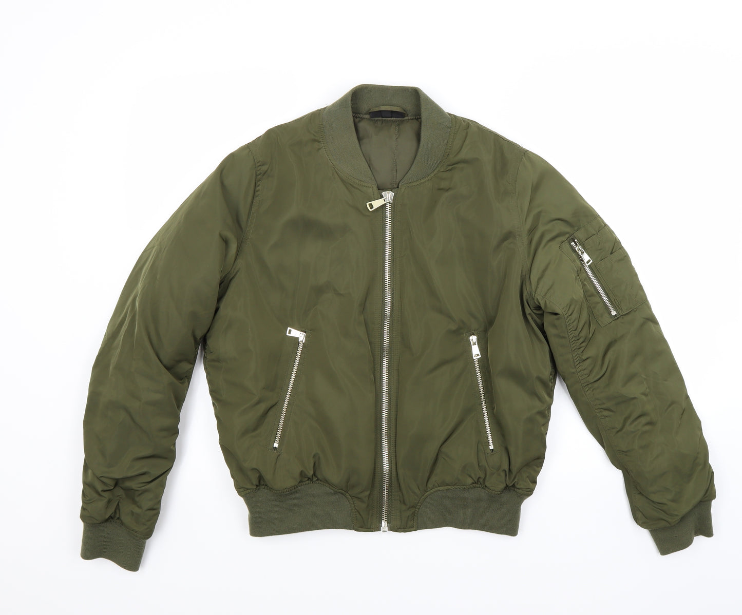 Topshop Womens Green   Bomber Jacket Coat Size 12