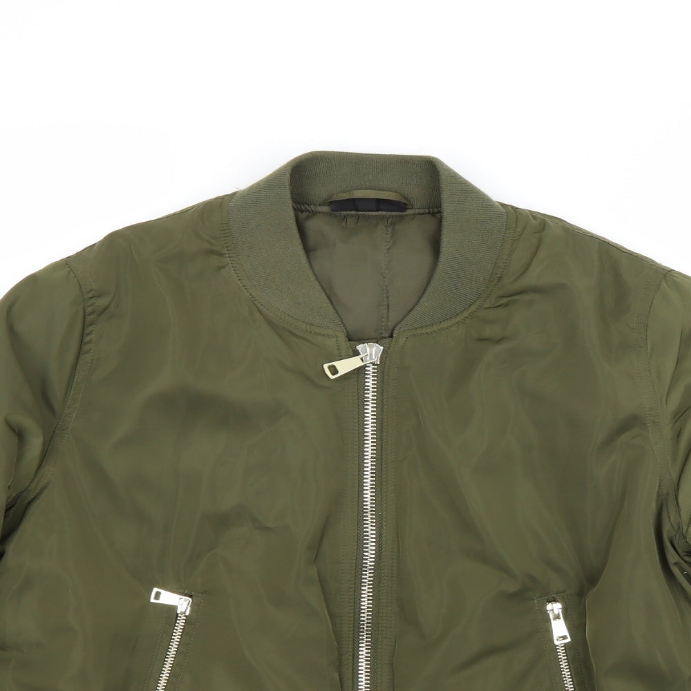 Topshop Womens Green   Bomber Jacket Coat Size 12
