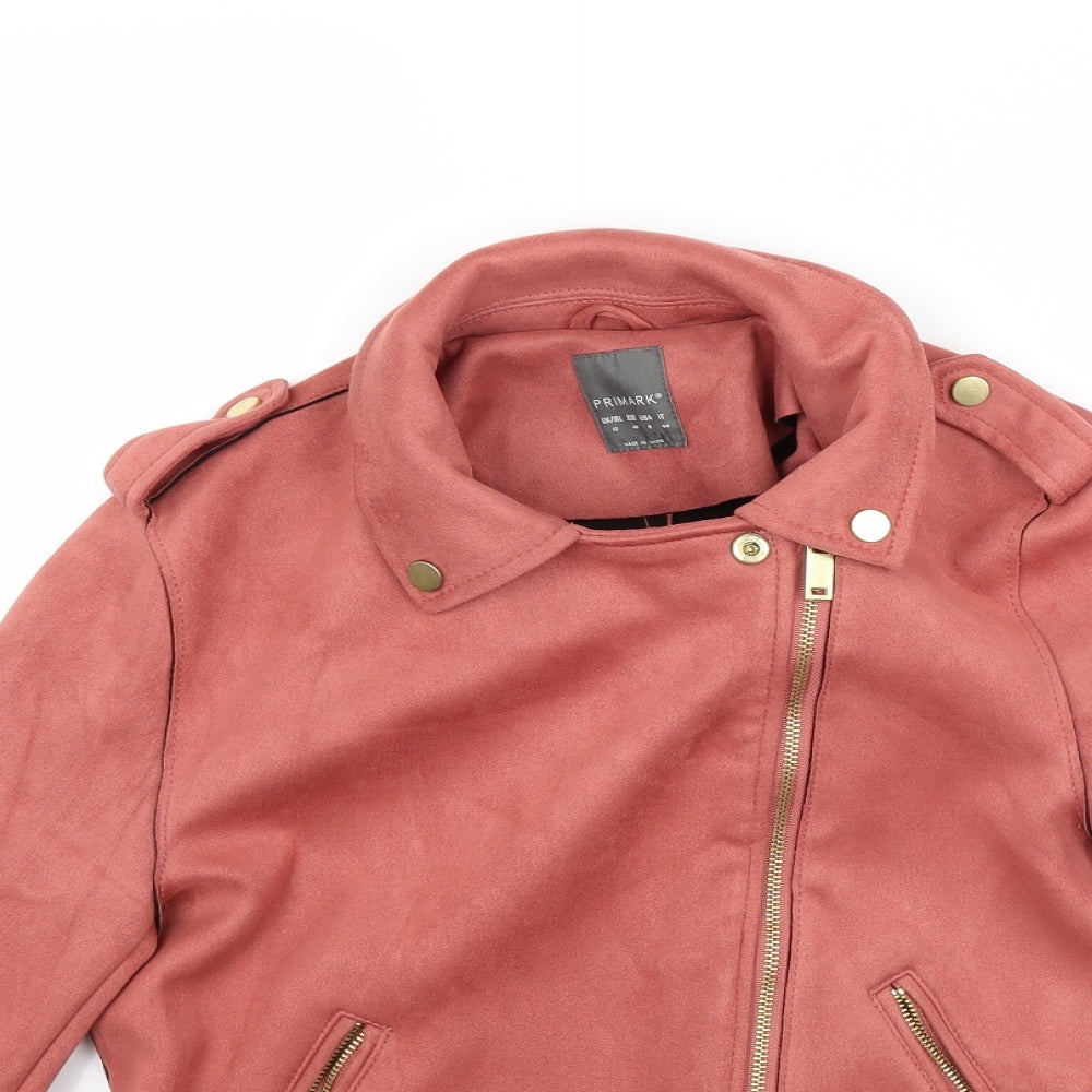 Primark Womens Red   Biker Coat Size 12