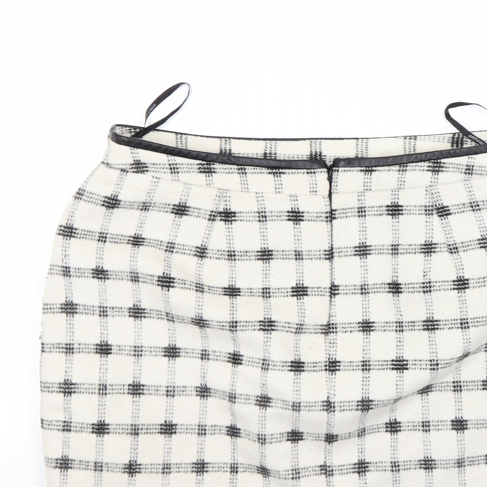 Atmosphere Womens White Check  Mini Skirt Size 12