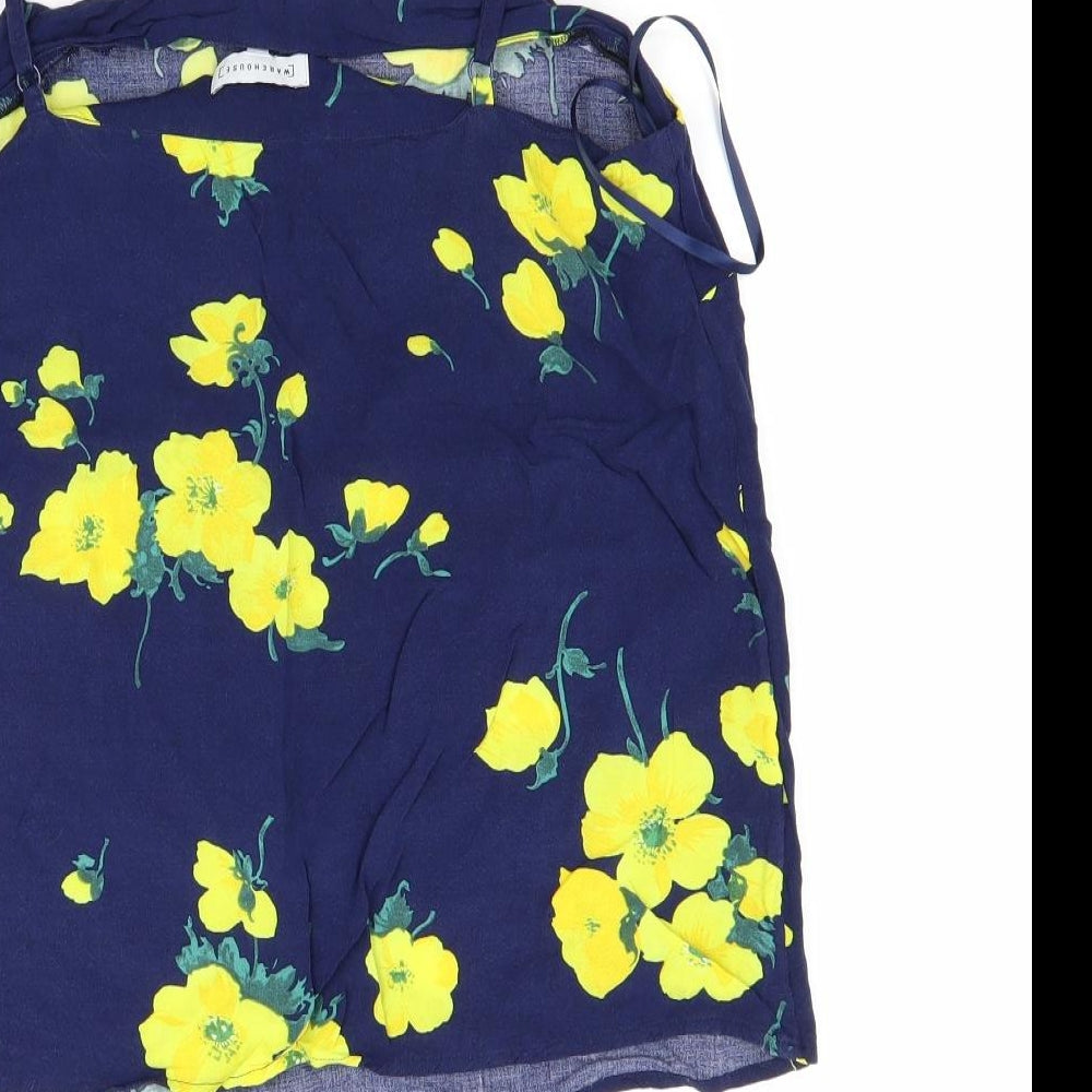 Warehouse Womens Blue Floral  Camisole Blouse Size 12