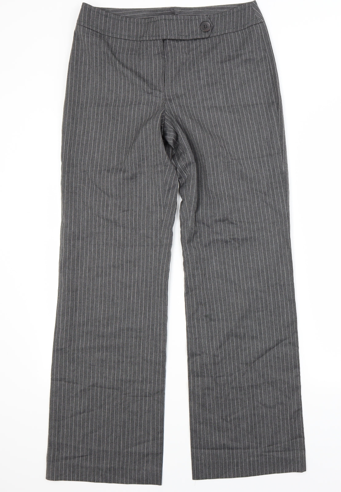 F&F Womens Grey Striped  Trousers  Size 10 L29 in