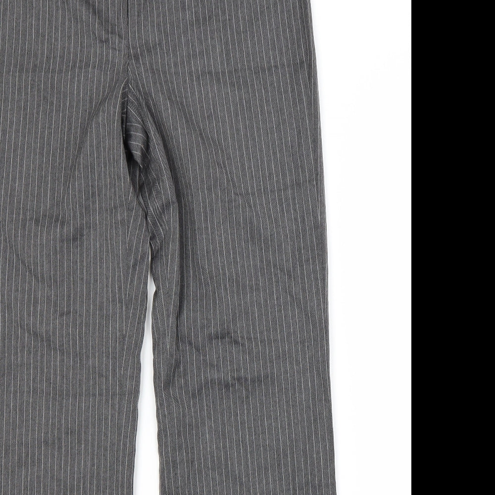 F&F Womens Grey Striped  Trousers  Size 10 L29 in