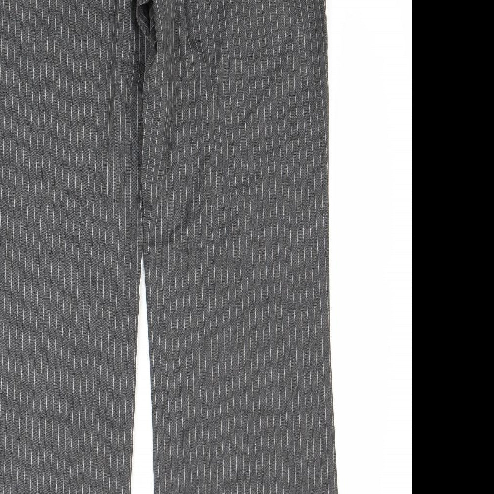 F&F Womens Grey Striped  Trousers  Size 10 L29 in