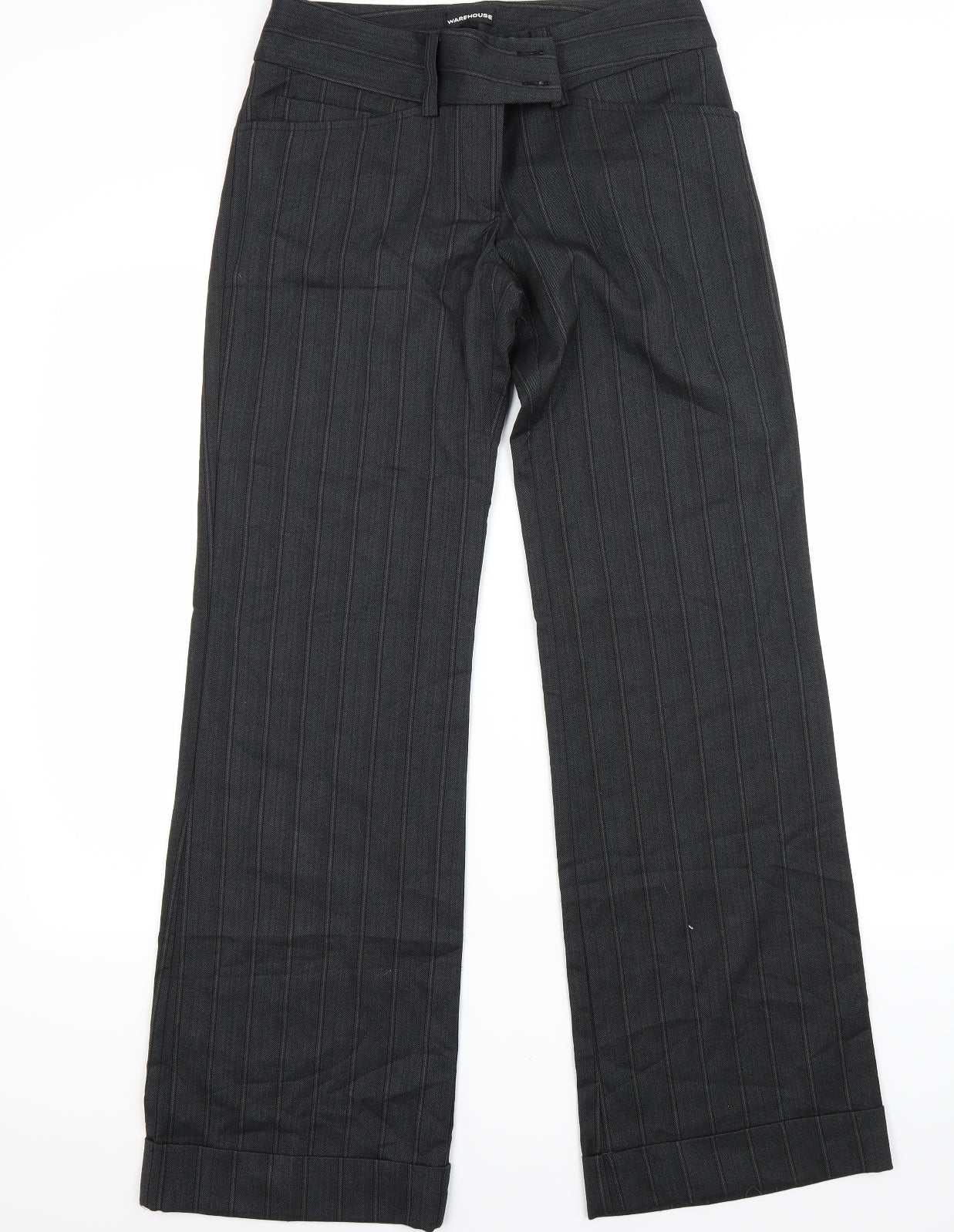 Warehouse Womens Grey Striped  Trousers  Size 10 L31 in