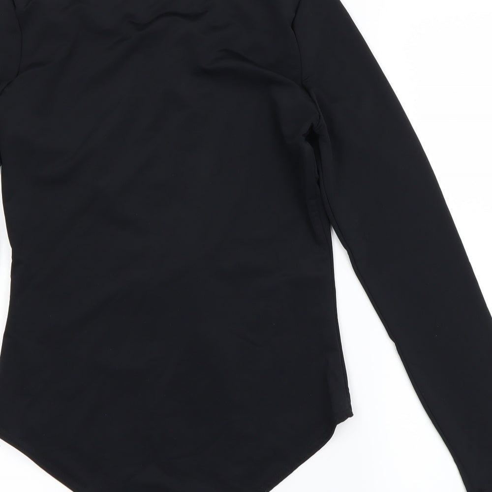 PRETTYLITTLETHING Womens Black   Bodysuit One-Piece Size 12