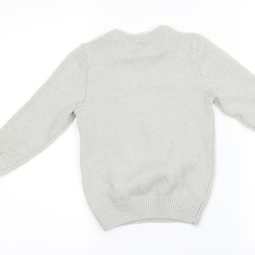 lily & dan Girls Grey   Pullover Jumper Size 5-6 Years