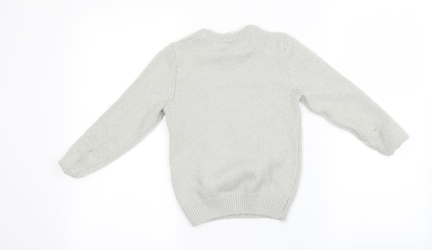 lily & dan Girls Grey   Pullover Jumper Size 5-6 Years