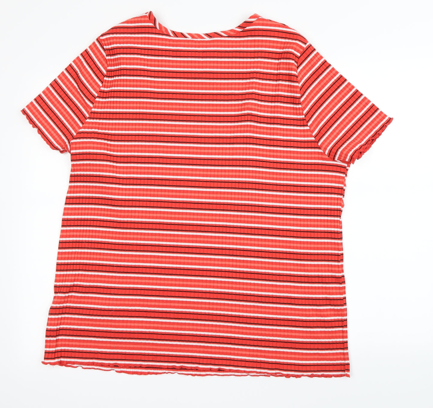 TU Womens Red Striped  Basic T-Shirt Size 24