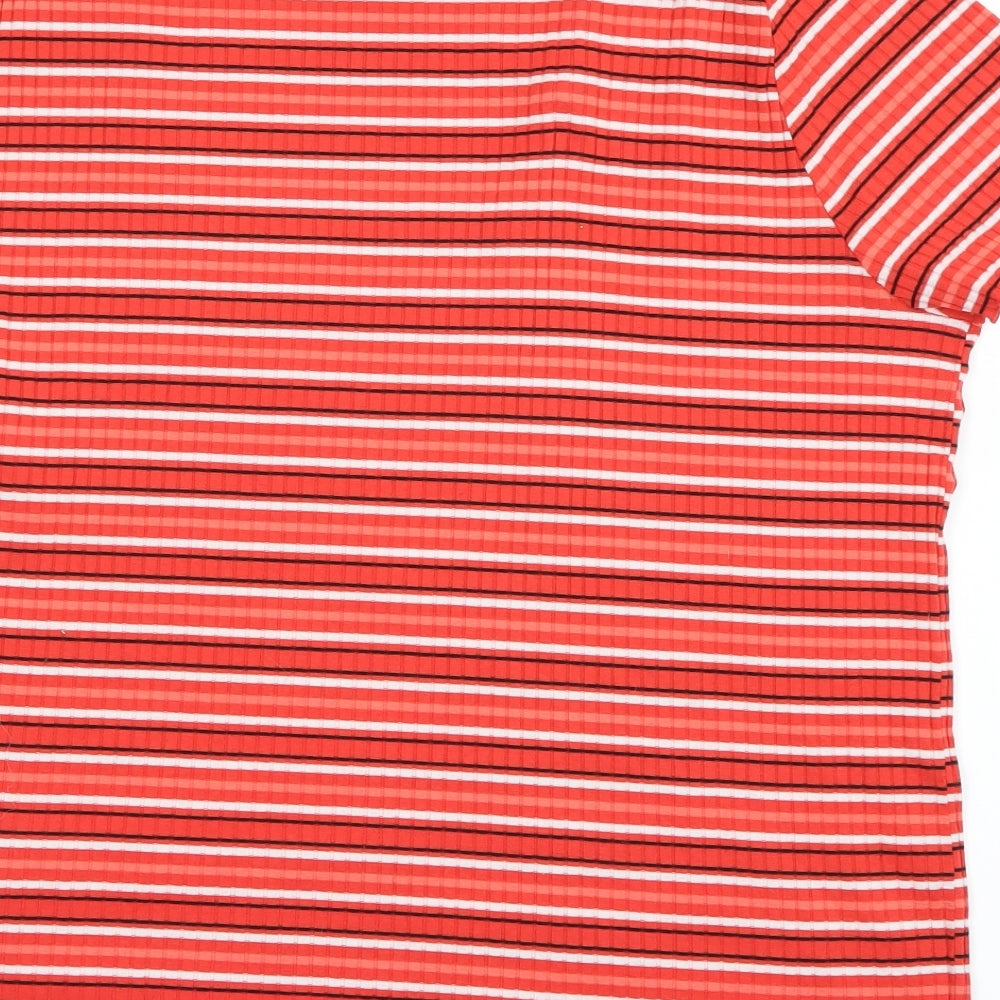 TU Womens Red Striped  Basic T-Shirt Size 24