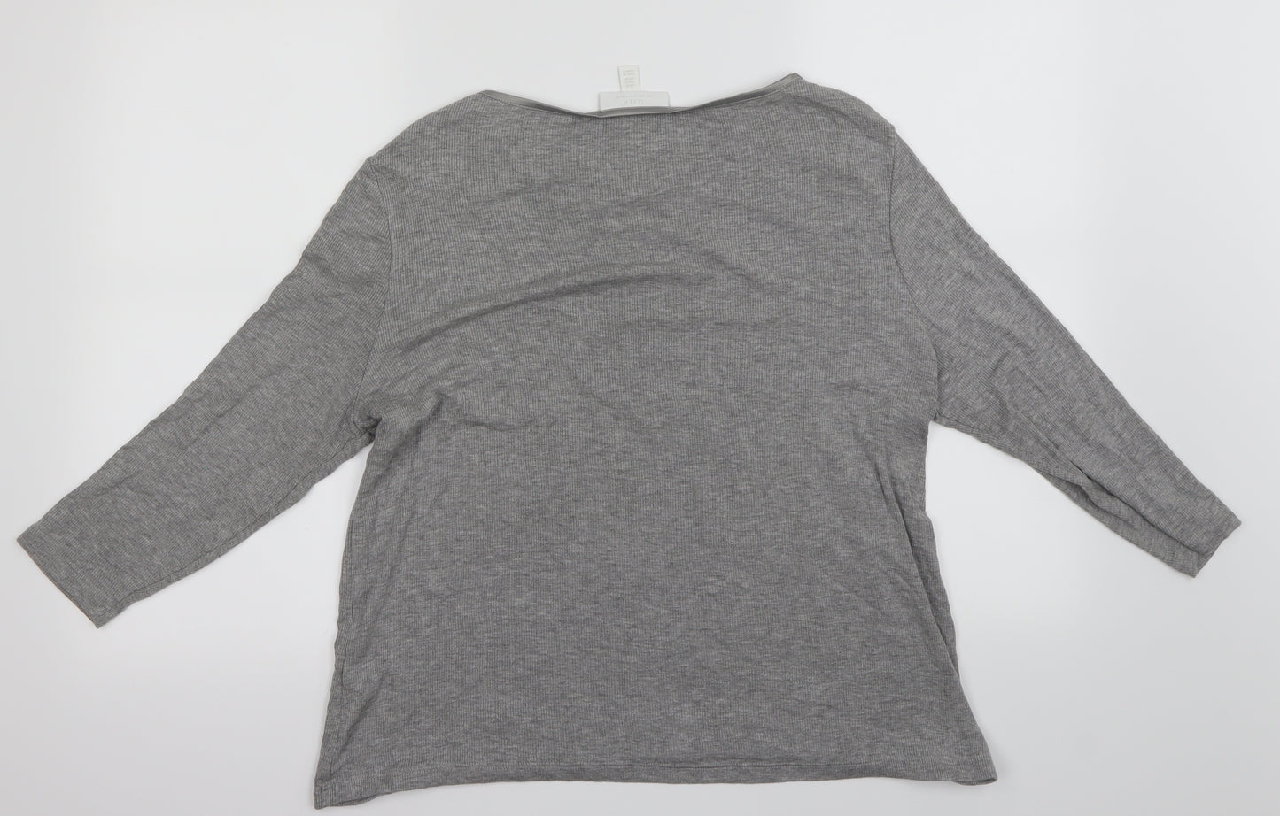 The White Company  Womens Grey Solid  Top Pyjama Top Size XL