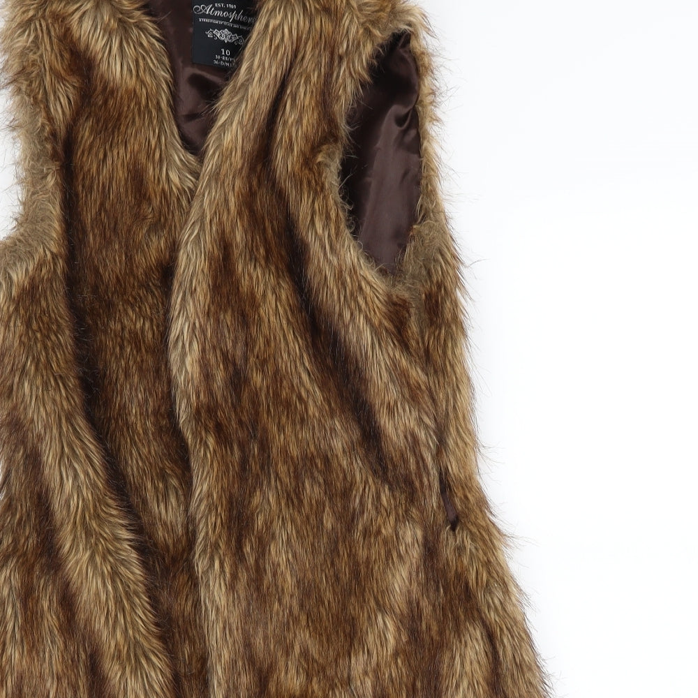Atmosphere Womens Brown Animal Print  Cardigan Jumper Size 10
