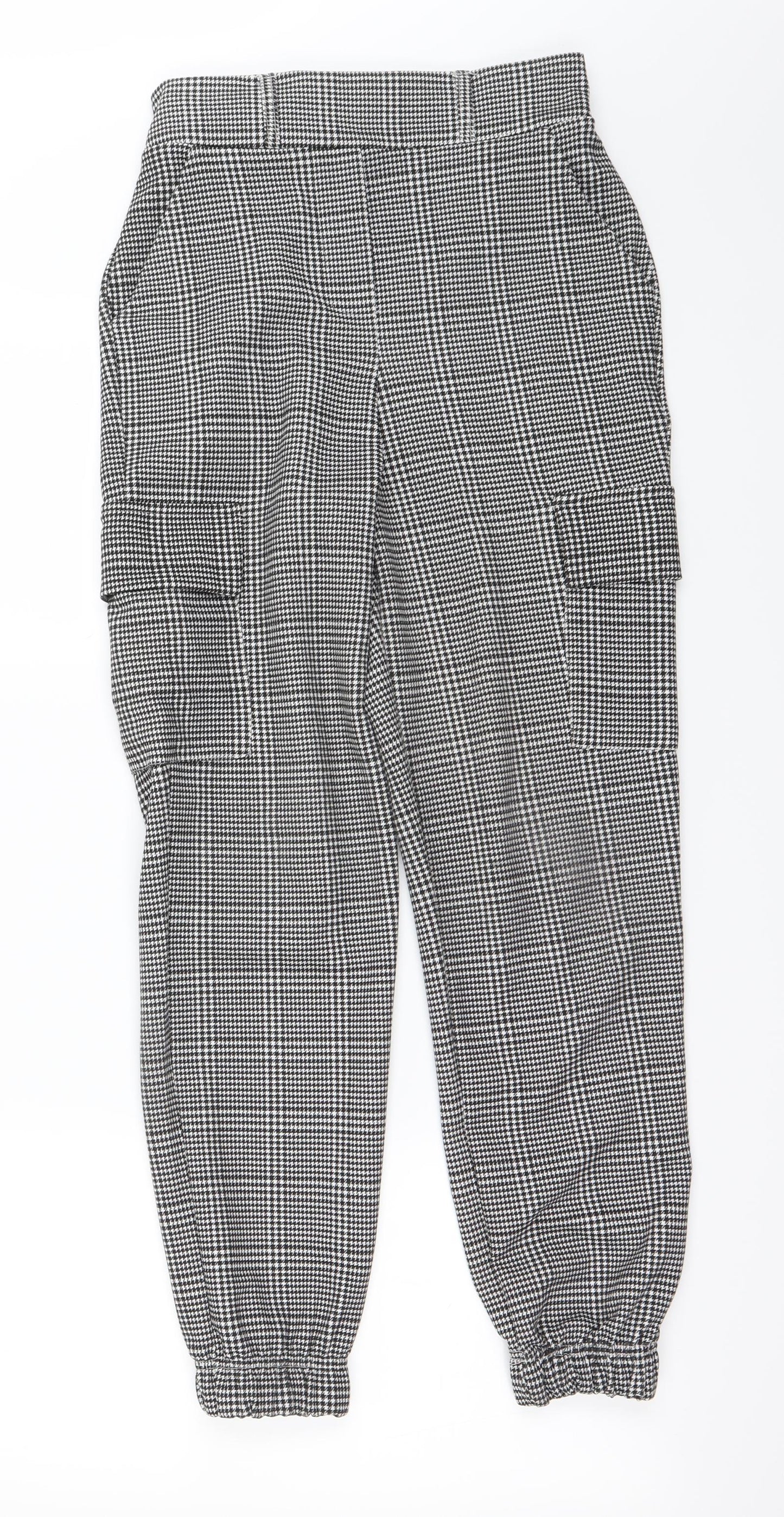 Primark Womens Grey Check  Trousers  Size 6 L26 in
