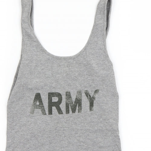New Look Womens Grey   Bodysuit One-Piece Size 10