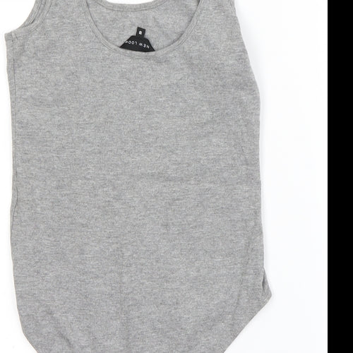New Look Womens Grey   Bodysuit One-Piece Size 10