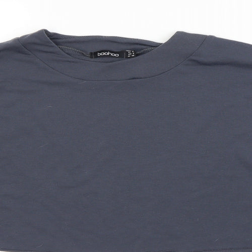 Boohoo Womens Grey   Cropped T-Shirt Size 12