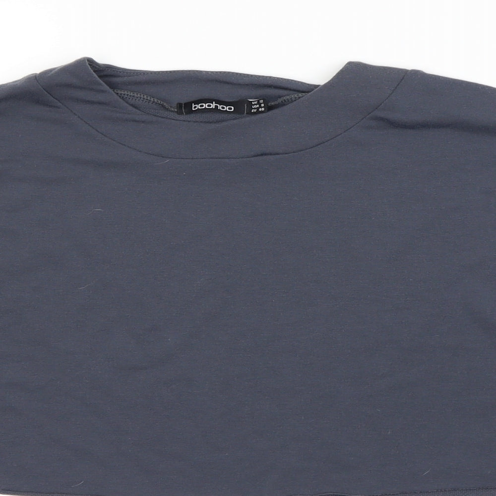 Boohoo Womens Grey   Cropped T-Shirt Size 12
