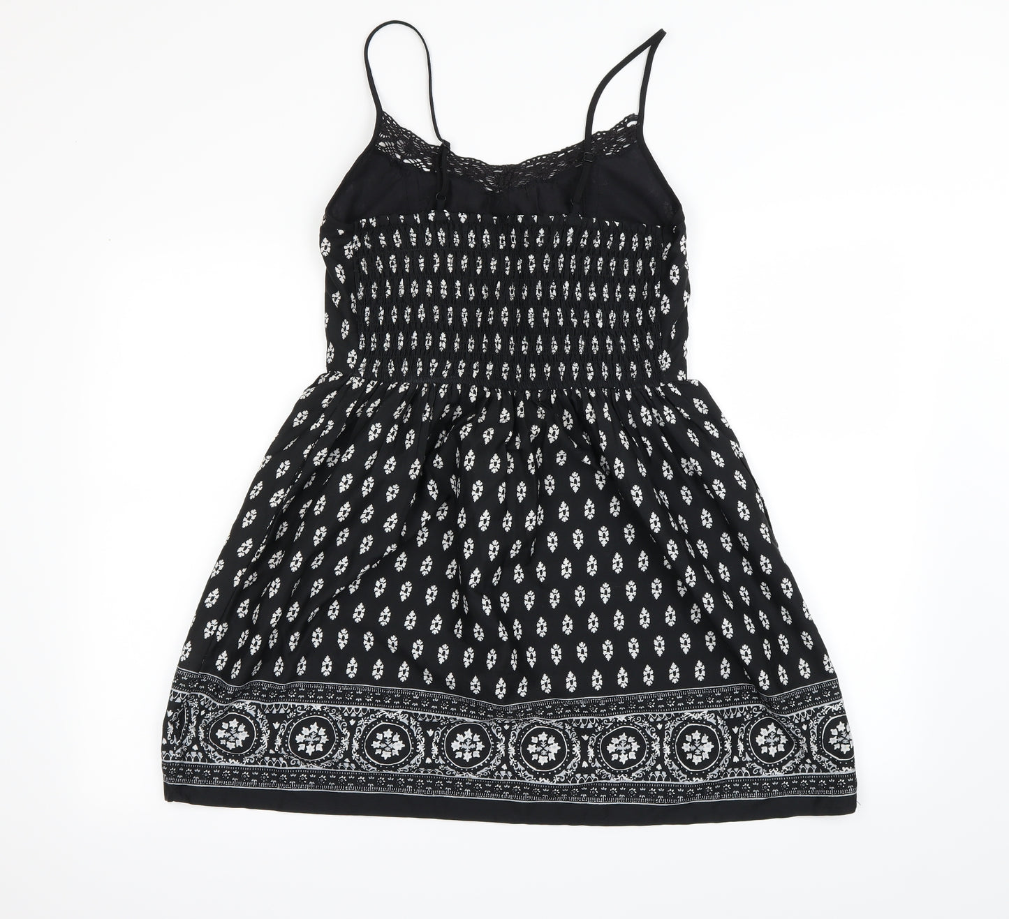New Look Womens Black Floral  A-Line  Size 12