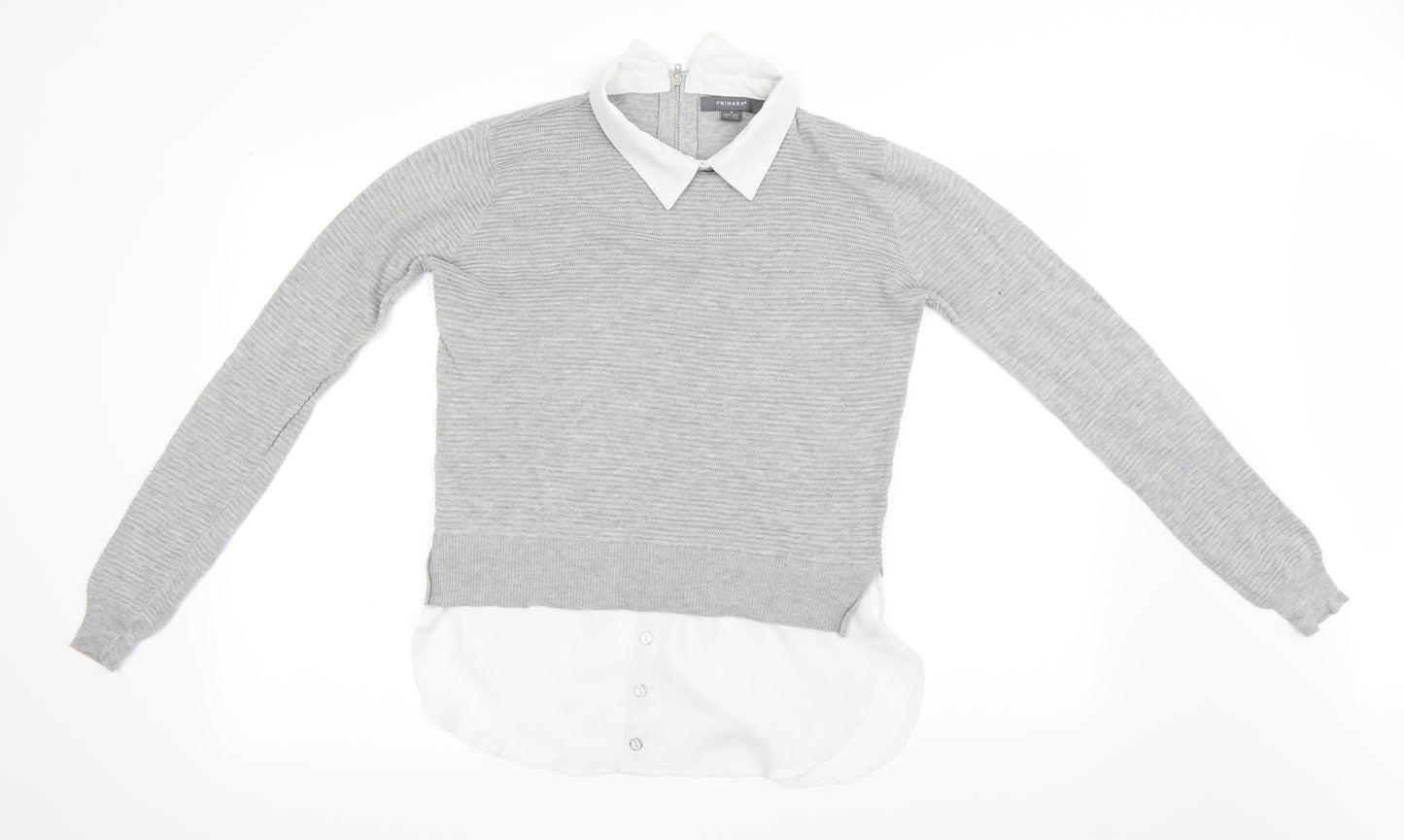 Primark Womens Grey   Pullover Jumper Size S