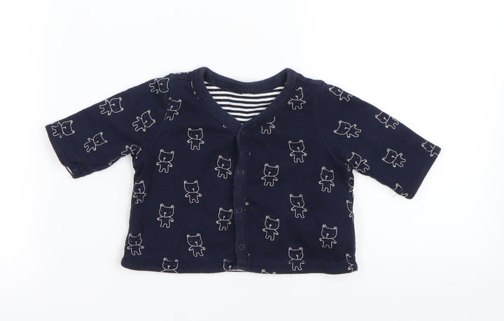Preworn Blue Basic Button-Up Size 0-3 Months
