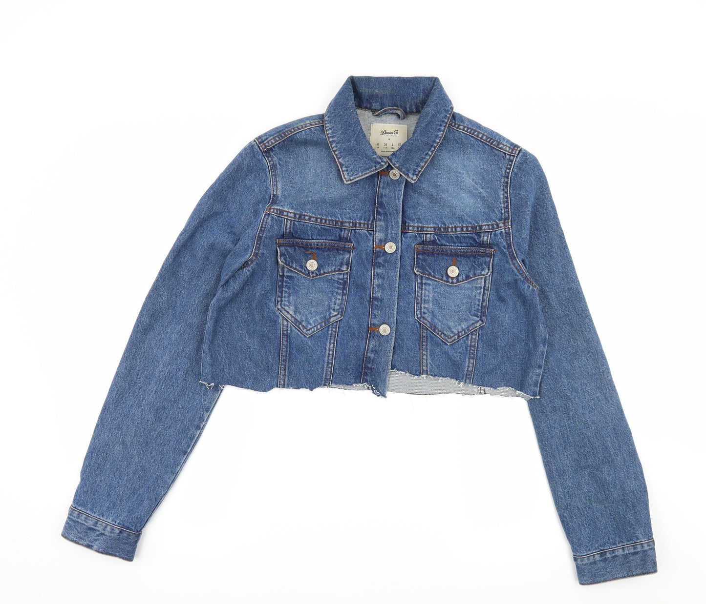 Denim & Co. Womens Blue  Denim Jacket  Size 8