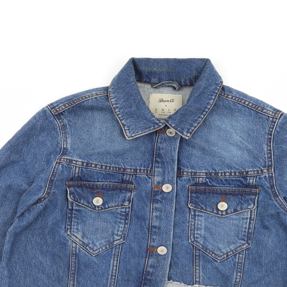 Denim & Co. Womens Blue  Denim Jacket  Size 8