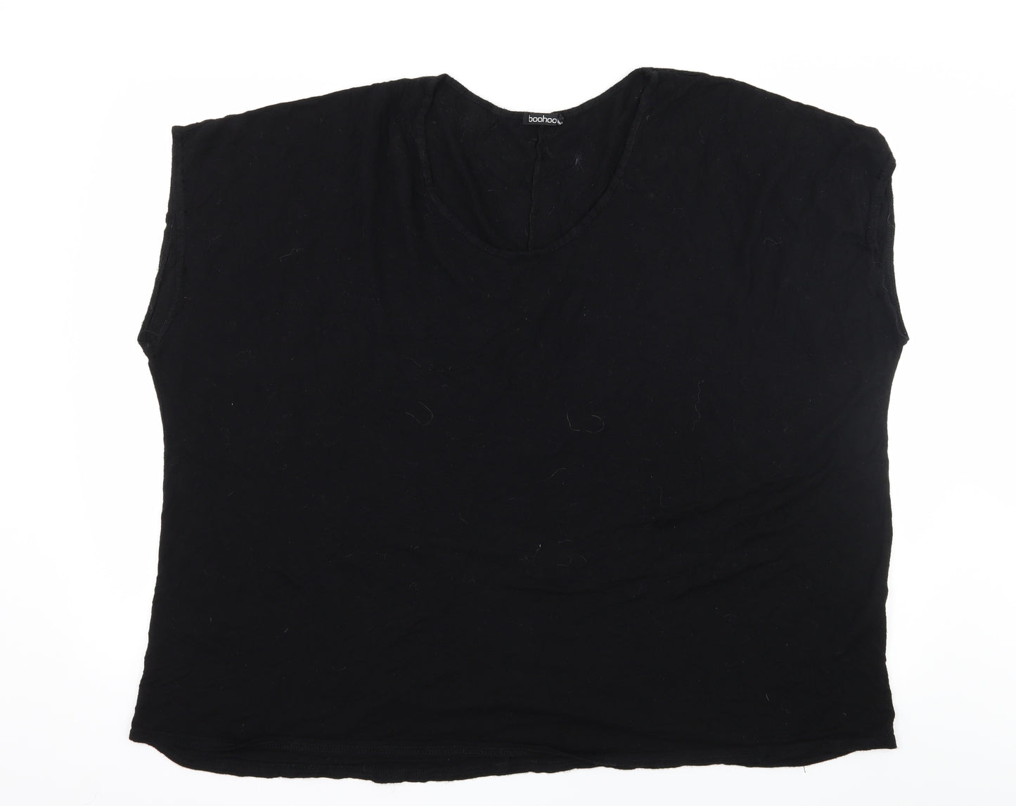 Boohoo Womens Black  Jersey Basic T-Shirt Size 26