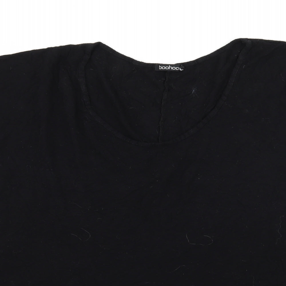 Boohoo Womens Black  Jersey Basic T-Shirt Size 26