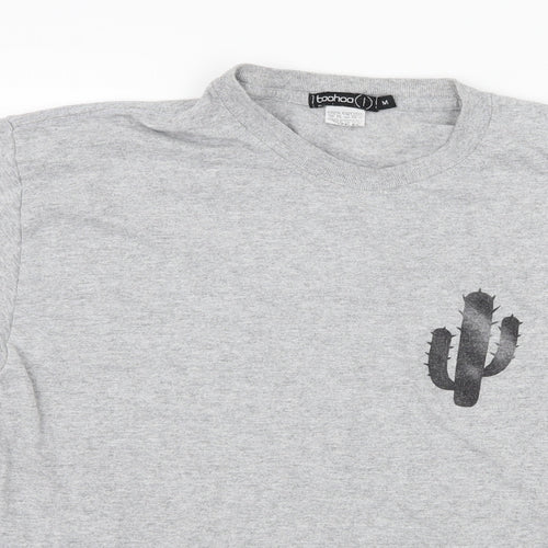 Boohoo Womens Grey  Jersey Basic T-Shirt Size M  - Cactus