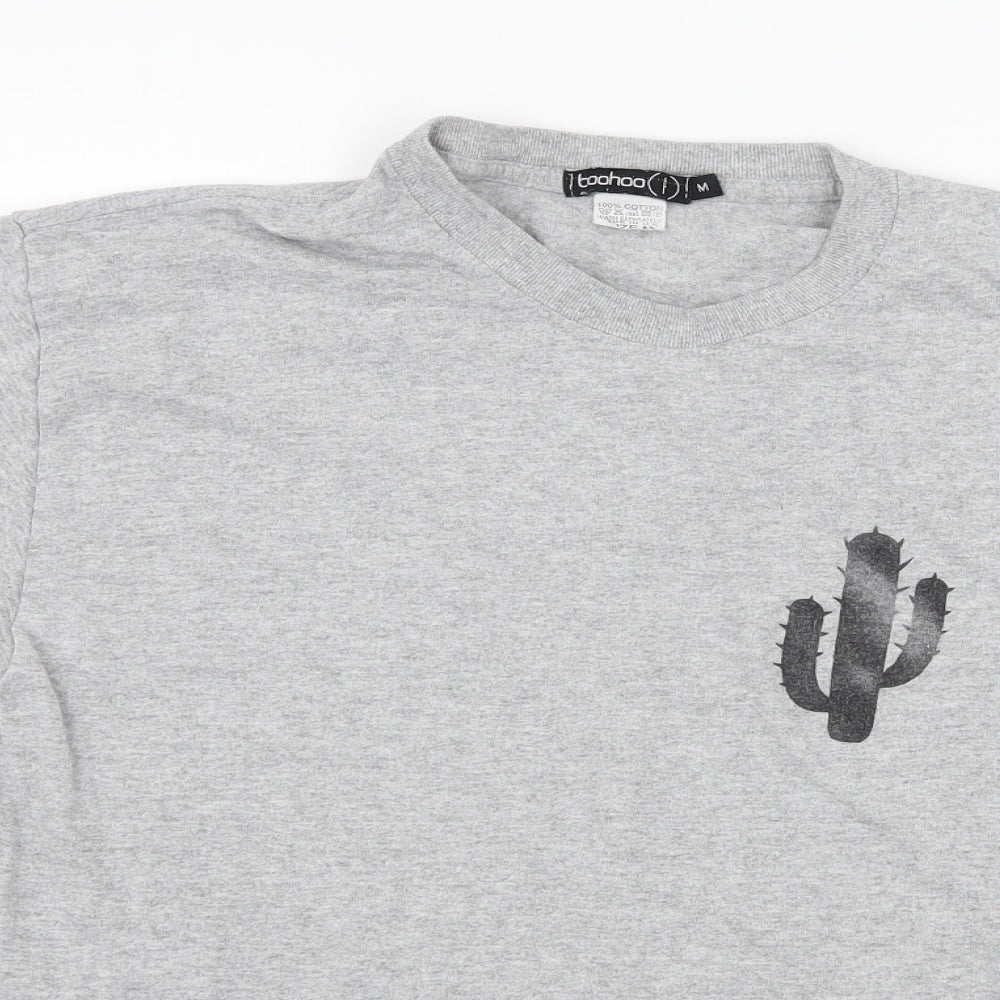 Boohoo Womens Grey  Jersey Basic T-Shirt Size M  - Cactus