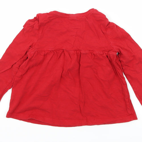 TU Girls Red  Jersey Basic T-Shirt Size 3-4 Years