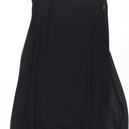 St Michael  Womens Black   Slip Dress  Size 18  - Sheer