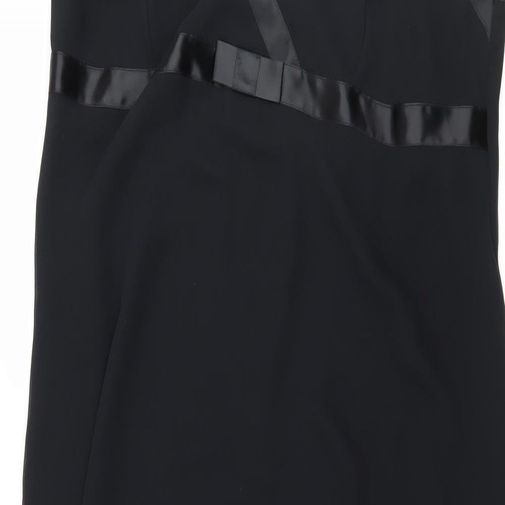 St Michael  Womens Black   Slip Dress  Size 18  - Sheer